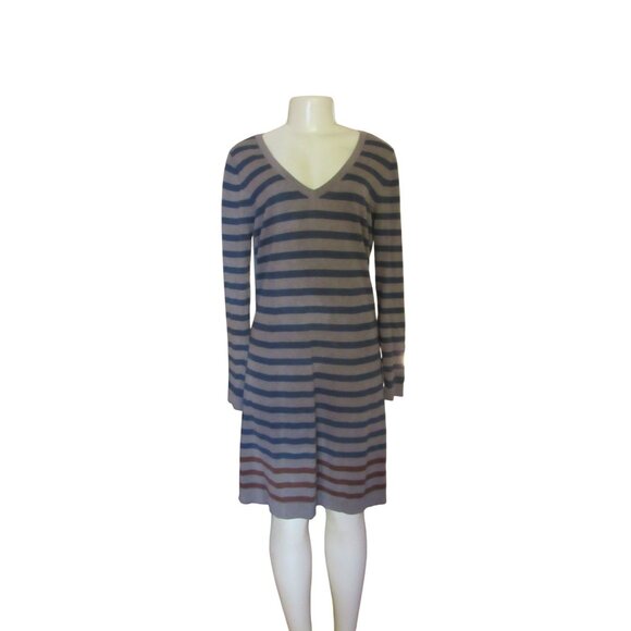 Peruvian Connection Pomata Pima Cotton Striped Sweater Dress Size M - Picture 1 of 5